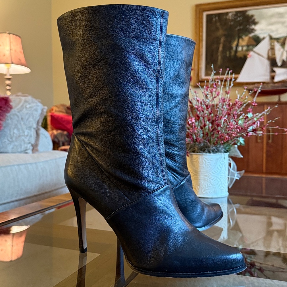 BCBGeneration “Valor” Black Leather Slouch Boot Size 11